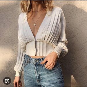 SOLD Aritzia plunge front cardigan in pink